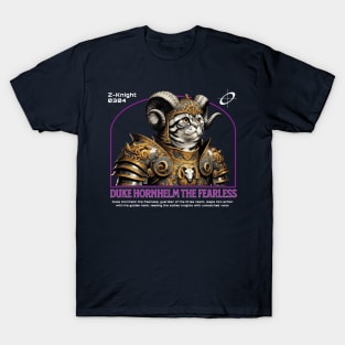 Aries Zodiac Knight Cat: Ram of the Stars - Astrological T-Shirt